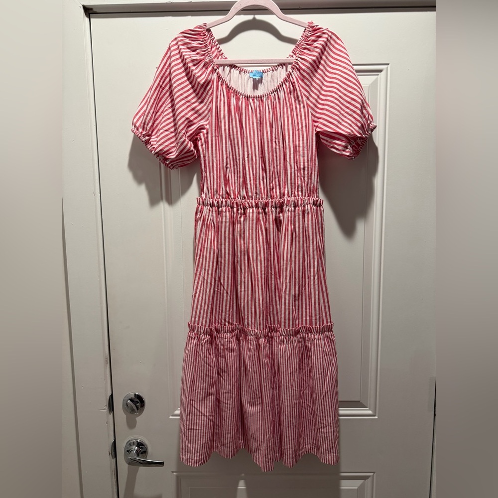 Draper James Red and White Striped Dress 100% Cotton